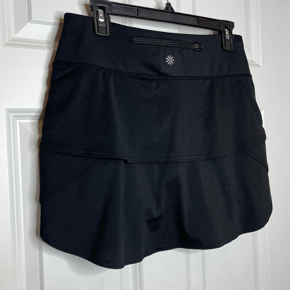 Athleta Black Tiered Ruffle Skort Athletic Skirt Small Tall - Picture 5 of 10